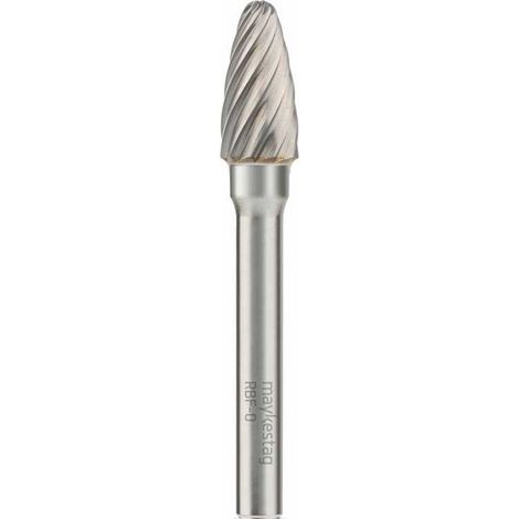 Fraise Rotative HM Tige Cylindrique Forme Arc à Nez Arrondi - Inox D. 6 x Lt. 50 x Lu. 18 x Q. 6 mm - Diamwood