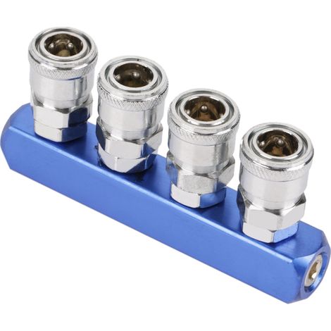 Raccord pneumatique rapide femelle 12mm PT1/4 pour flexible d'air, connexion 4 voies (1/5)