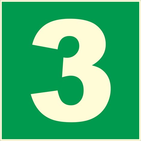 N°3 photoluminescents - 200x200mm - Rigide Vert - 4036779