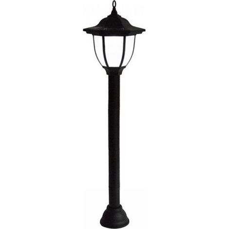 Lampadaire De Jardin - Solaire - Métal Noir - Pour Extérieur - 1 Pièce