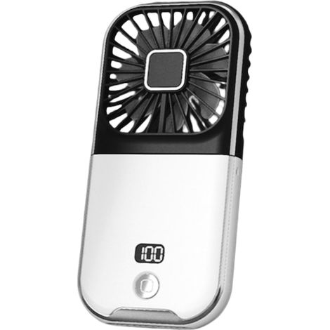 Ventilatore portatile, pieghevole a 180 gradi, con supporto da scrivania e per telefono, 4 velocità, ricarica USB. (1/5)