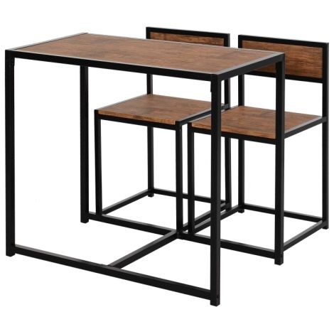 Space-Saving Dining Table and Chairs Set for Small Kitchens,Rectangular Design with Steel Frame,Perfect for Dining Rooms and Compact Spaces