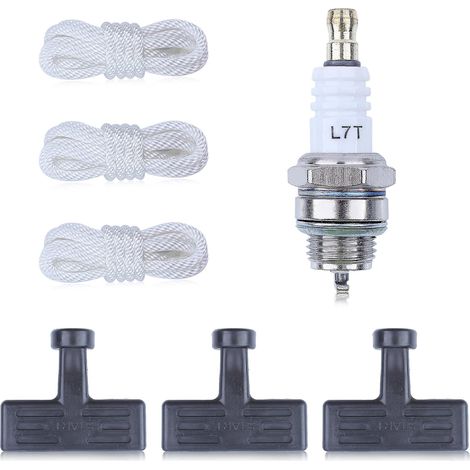 Poignée de traction du démarreur à rappel et kit de corde pour moteur Honda GX100 GX120 GX160 GX240 GX270 GX390 Tondeuse à moteur, débroussailleuse avec bougie de remplacement 28461-ZG0-004 (1/5)
