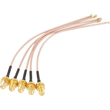 5 Stück RPSMA-Buchse auf U.Fl IPX/IPEX HF-Antennen-Koaxialkabelstecker 50 Ω 15 cm (1/5)