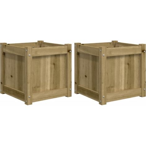 Jardinières 2 pcs Bac à fleurs bois de pin imprégné (1/5)