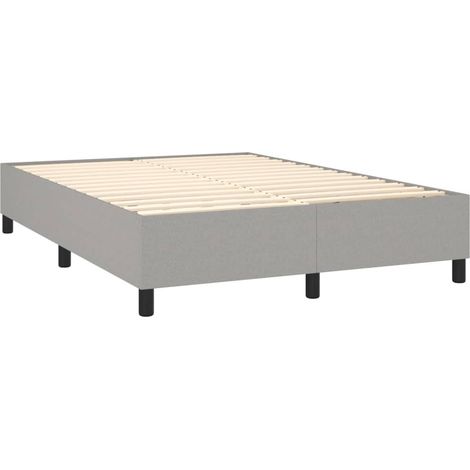 Somier de láminas sobre patas estructura de cama 140x200 cm tela gris claro TDL0207194