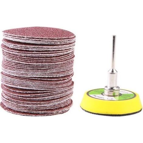 Disques de ponçage de 2 pouces, 50mm, papier de verre de forme ronde, grain 60 – 180, boucle à crochet, outil de polissage abrasif (1/4)