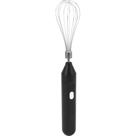 Batteur à œufs électrique portable, rechargeable par USB, mousseur à lait sans fil avec fouet en acier inoxydable noir (1/5)