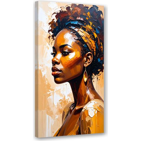 Tableau déco Portrait glamour d'une femme africaine 40x80 (1/4)