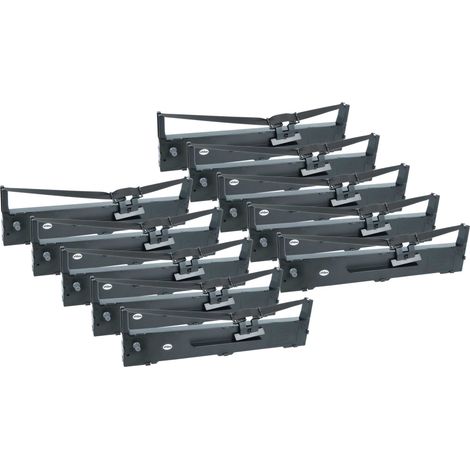 vhbw 10x Ribbon Cartridge Replacement for Epson C13S015337 for Dot Matrix, Receipt Printer - Black Ink Ribbon (1/5)