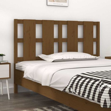 vidaXL Cabecero de cama madera maciza pino marrón miel 145,5x4x100 cm (1/5)