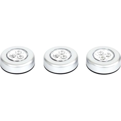 Pack de 3 lampes LED nouvelle génération adhésives allumage Push (1/5)