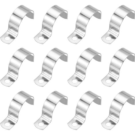 35mm Collier Rigide Pour Tuyau, 12 Pcs 304 En Acier Inoxydable Pour Conduit 1 Trou Epaisseur U Support Pour Tuyau Fixation Pour Cable Fil, (1-3/8") (1/5)