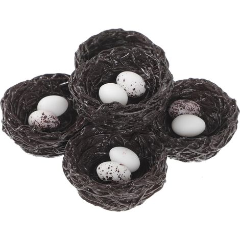 Vogelnest mit 5 Eiern Nicht verformbar Stilvolle Miniatur (1/5)