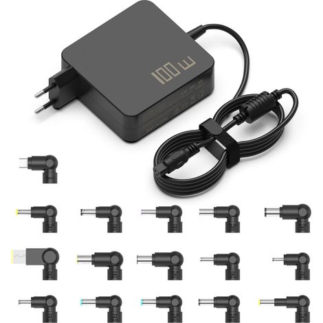100W 90W Chargeur PC Portable Universel avec 16 Prises Compris USB-C (1/5)