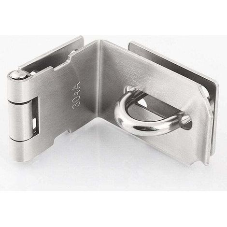 Verrou de porte à angle droit 90 degrés en acier inoxydable, boucle coulissante, cadenas robuste, verrou de porte à angle droit 90 degrés, serrure de porte haute sécurité. (1/5)