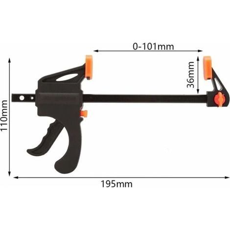 Déstockage Lot de 6 Serre-joints en Forme de F, Serre Joint avec Serrage Rapide et Facile, Outils à Main pour Menuiserie, Porte en Bois(4pouces) (1/4)