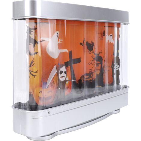 Lampe aquarium fantôme USB sorcière chauve-souris citrouille déco table GP ABS 30x22.5x7cm 813g avec images animées LED blanches (1/5)