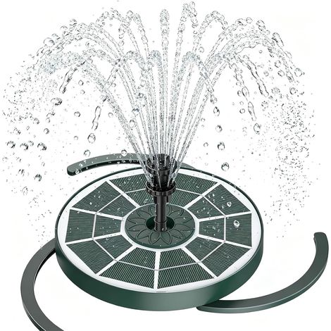 Fontaine Solaire 3,5 W avec Verre Vert Foncé Pompe Flottante avec Divers Effets de Pulvérisation pour Jardin et Bassin (1/5)