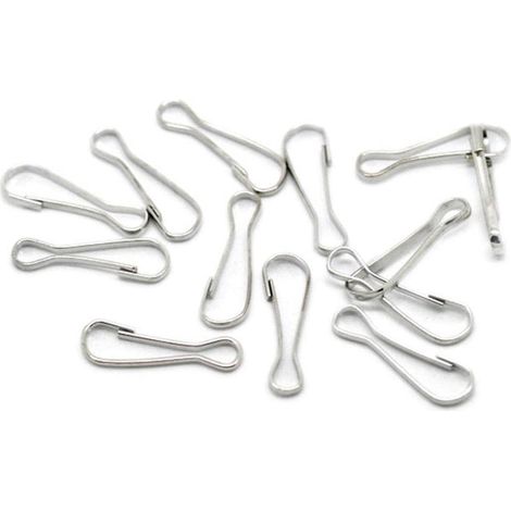 20pcs Mini Mini Metal Spring Flag Polt Mountting Clip Crochet Snap, Parrot Toy Chain C Link Crochet pour Pet Cage DIY Pièce (1/4)