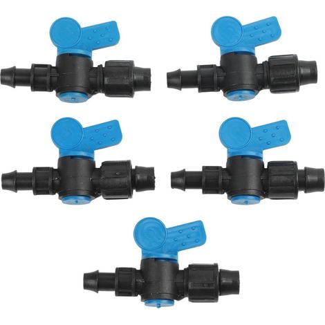 Connecteur de robinet à bille d'irrigation goutte à goutte de 16mm, raccord de verrouillage à écrou en PE épais pour tuyaux d'arrosage, 5 paquets