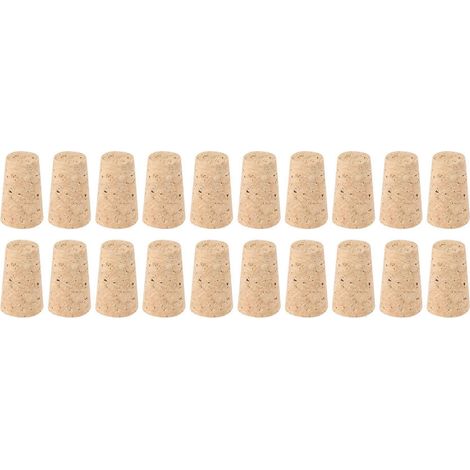 20 Stück/Lot Naturholzkorken, Kegelform, Verschlusskappen
