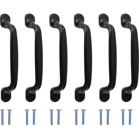 Lot de 6 Poignées de Porte de Placard Noires en Alliage, 96 Mm Entraxe, Design Simple et Vintage, Adaptées pour Tiroirs et Meubles Cuisine ou Chambre, Boutons et Poignées Robustes (1/5)