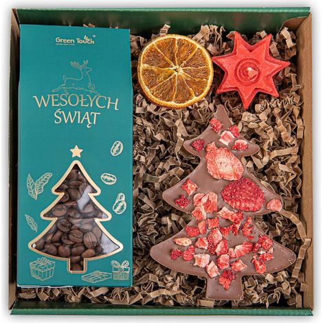 Set regalo in scatola per Natale, scatola di caffè e cioccolatini per il giorno di San Nicola (1/5)