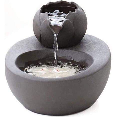 Fontaine à eau verticale en céramique pour chats, avec système de filtration automatique et circulation d'eau. (1/5)