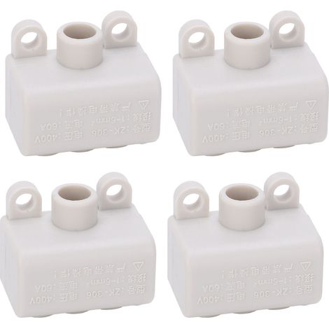 Connecteur industriel de dérivation en T 4 pièces, bloc de jonction 400V 60A, répartiteur principal haute puissance, bornier de câblage à 1 entrée 2 sorties (ZK-306) (1/5)