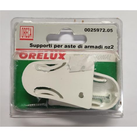 ORECA - SUPPORTI ASTE DI ARMADIO BIANCHIPZ2 DIAMETRO 20MM