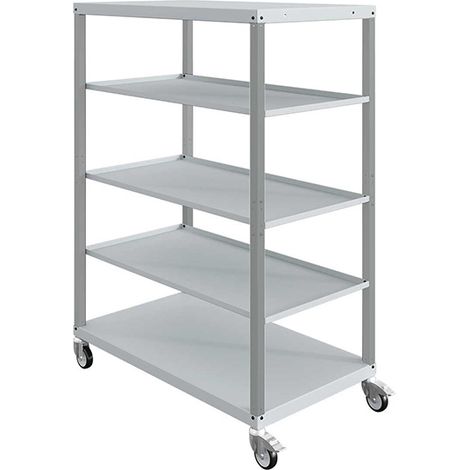 Servante d'atelier gris clair - 5 Plateaux 700x815mm - Charge 150kg - W020060017-GCGC