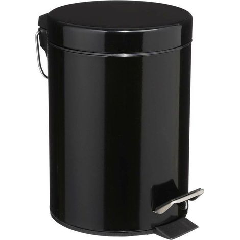 Cube de poubelle 3L Pédale en métal noir (1/4)