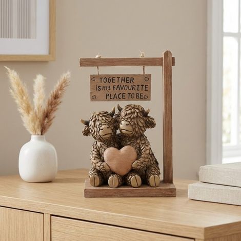 Hughie Highland Cow Together Ornament (1/2)