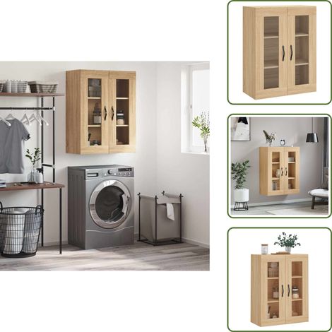 Holzwerkstoff - vidaXL Wandschrank Sonoma-Eiche 69,5x34x90 cm Holzwerkstoff - Wandmontage (1/5)