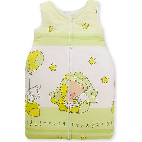 Saco de dormir de algodón para niños de 6 a 12 meses, TOG 2.5, para todo el año, osito de peluche con globo verde. (1/4)