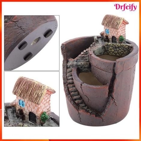 Pot de fleur en résine - - Forme de maison - Trou de drainage - Résine écologique anti-corrosion - Pour succulentes (1/4)