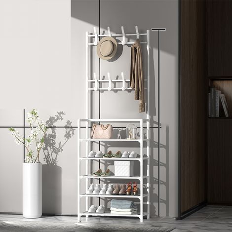 Porte-Manteau Métal Moderne avec Étagères Intérieures Hanging Shelf Hanger Blanc 60cm 5 Niveaux
Porte-Manteau Métal Moderne avec Étagères Intérieures Hanging Shelf Hanger Blanc 60cm 5 Niveaux
