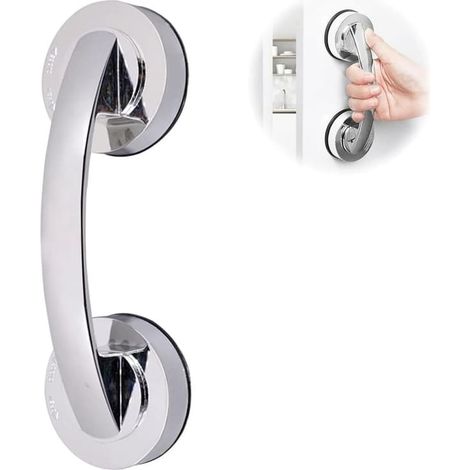 Poignée de douche sans perçage, poignée antidérapante à ventouse puissante, poignée à ventouse pour porte en verre (1/4)