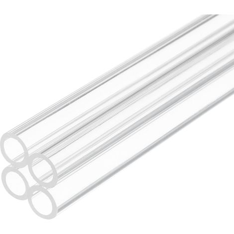 Tube Rigide en Plastique Transparent de 12 Pouces (30cm) 7mm x 10mm (0,3 Pouce x 3/8 Pouce) en Acrylique, Tuyau Rond en Polycarbonate Lot de 4 Pièces (1/5)