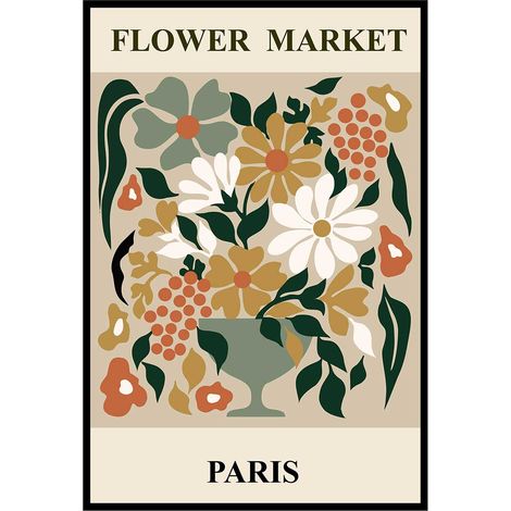 Affiche encadrée fleurs amsterdam vintage