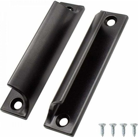 2PCS Poignée de Porte Coulissante, Aluminium Poignée Meuble, Poignee de Meuble Cuisine Noir, Disponible pour Portes de Balcon, Portes Coulissantes, Tiroirs (1/4)