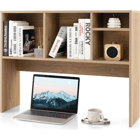 Costway – Étagère de bureau en bois MDF 4 compartiments – Dimensions 94 x 25 x 73 cm – Stabilité renforcée avec dispositifs anti-basculement – Rangement vertical