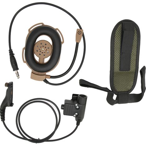 Écouteurs intra-auriculaires réglables pour casque de moto avec bouton PTT U94 pour MOTOROLA XIR P8268 DP4400 (marron)