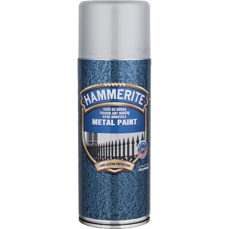 Peinture en aérosol Hammerite effet martelé gris argenté 400 ml (1/2)