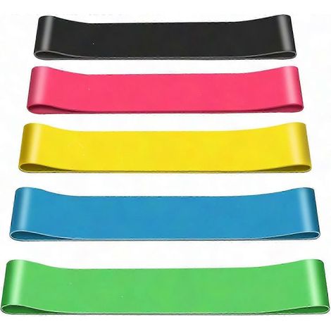 Set de Bandes de Résistance Élastiques pour Fitness, Yoga & Rééducation - Niveaux Multiples, Exercice Musculation, Peau Douce, Idéal à Domicile (1/5)
