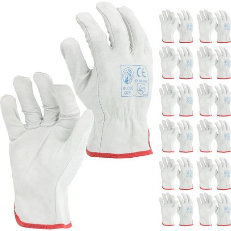 STI Guanto Fiore Vitello Bianco Orlato Ottima Resistenza 8 M ( Pacco da 12pz )