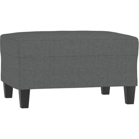 VIDAXL - Pouf repose-pieds - Tissu 100% polyester - Gris foncé Pieds amovibles avec compartiment de rangement intégré - À assembler - Voir photos pour détails (1/5)