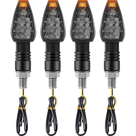 Lot de 4 clignotants LED 14 LED 12V pour moto (1/5)