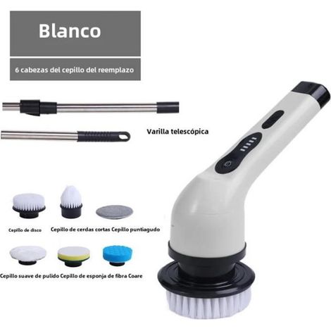 Couteau de nettoyage électrique sans fil multifonctionnel 9 en 1, rotatif et portatif avec USB - 6 en 1 blanc - (1/4)